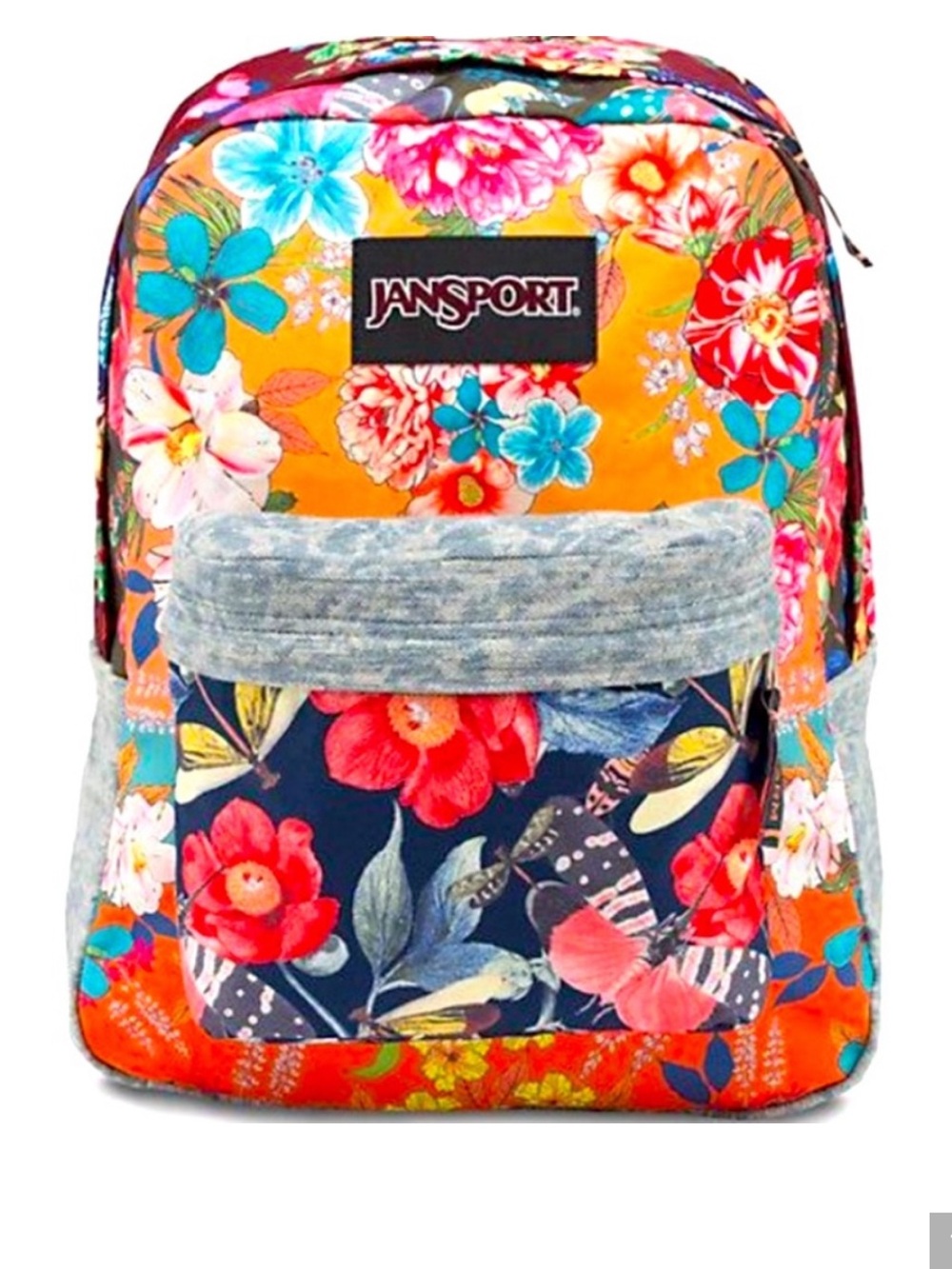 Super RARE FARM RIO X Jansport X Color your world Floral Orange Navy Backpack